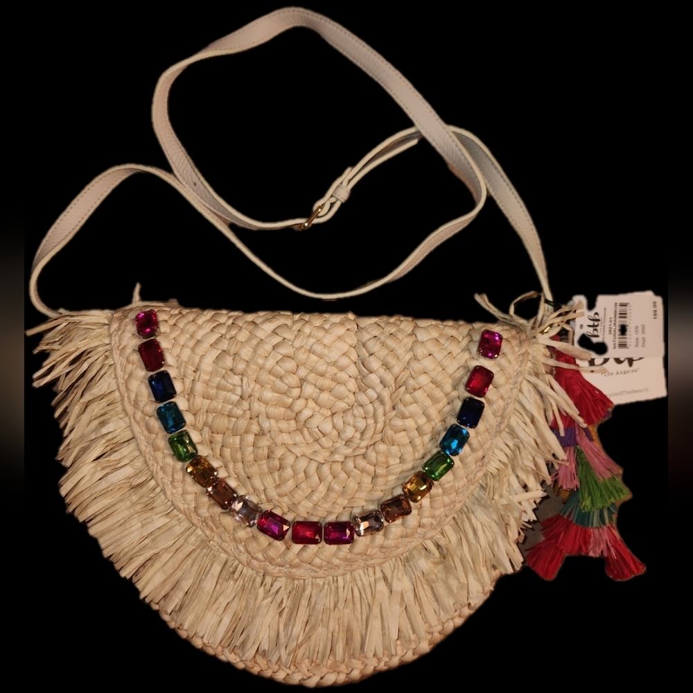 NWT ❗️ btb Los Angeles beyond the beach natural rainbow Holly crystal crsossbody